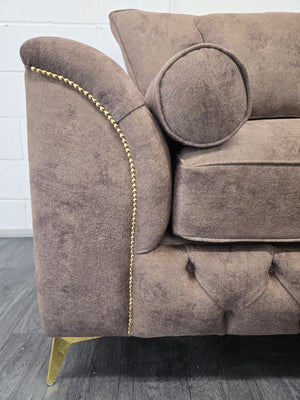 Royale Malibu Chesterfield Corner Sofa (Daytona Mink Fabric)