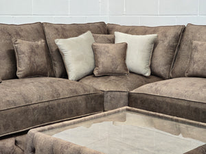Royale Malibu Chesterfield Corner Sofa (Daytona Mink Fabric)