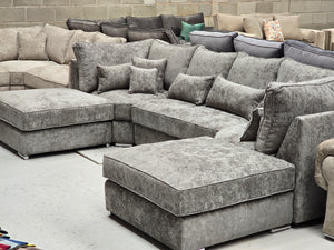 Belgravia U-Shape Sofa - Platinum Alaska Fabric