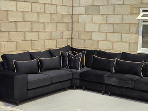 2c3 Soho Corner Sofa (Black Plush Velvet)