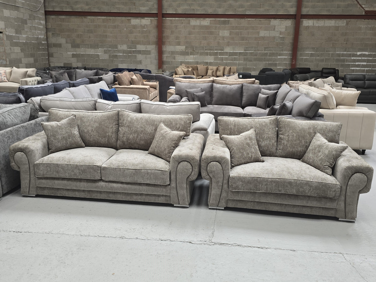 3+2 Vegas Sofa Set - Alaska Truffle Fabric