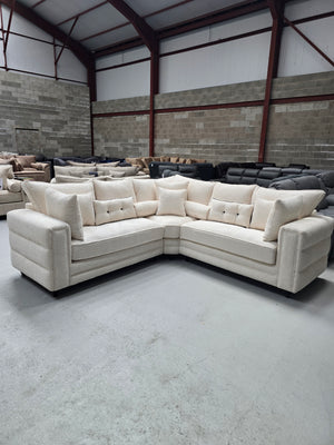 Boston Corner Sofa (Cream Boucle Fabric)