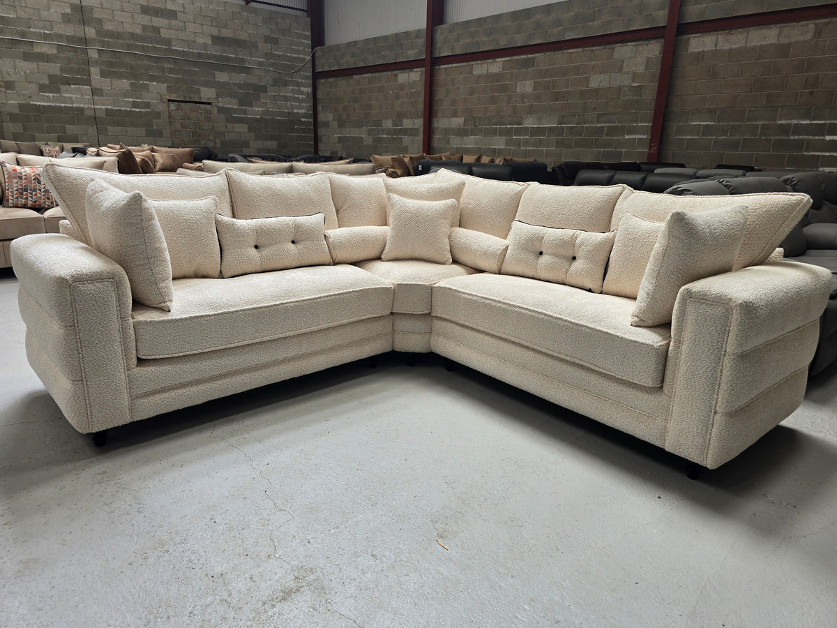 Boston Corner Sofa (Cream Boucle Fabric)