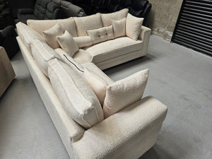 Boston Corner Sofa (Cream Boucle Fabric)