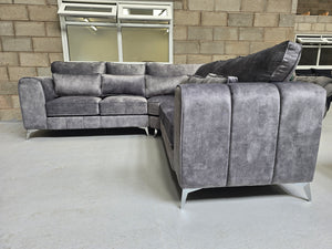 Cosmo Corner Sofa (Silver Marble Fabric)