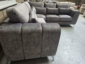 Cosmo Corner Sofa (Silver Marble Fabric)