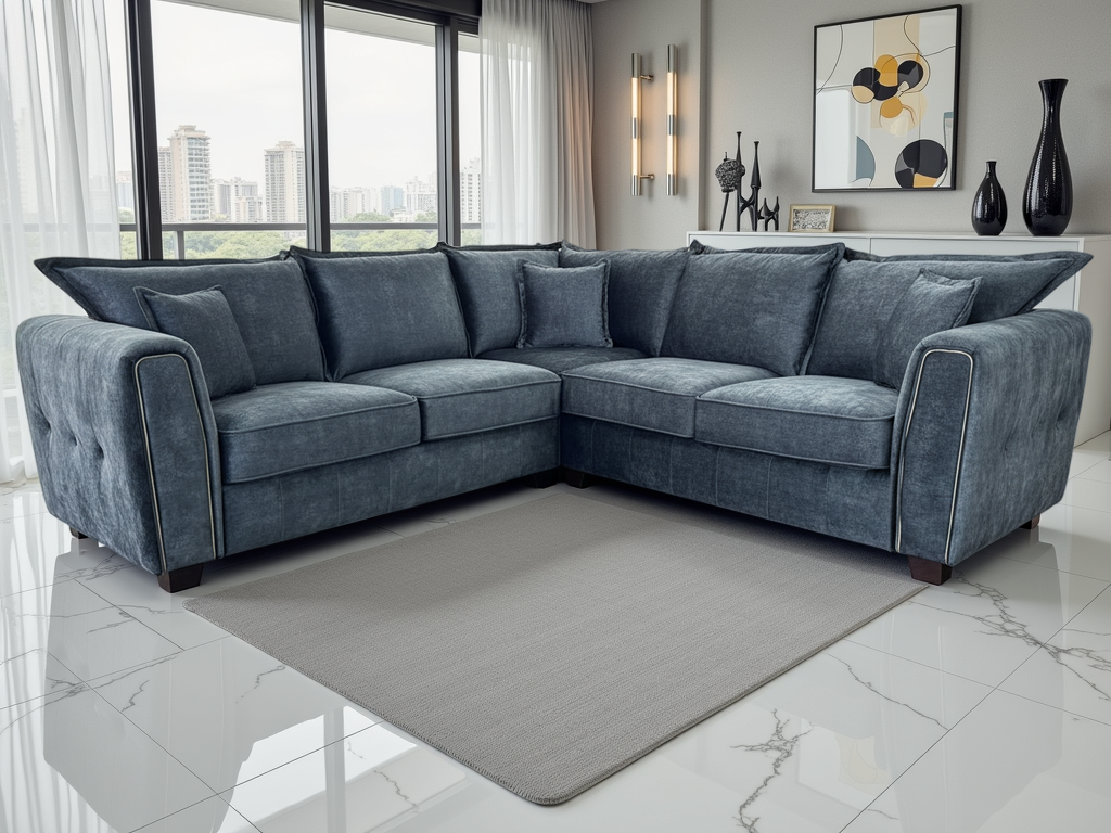 Serena Sofa Black Large Corner