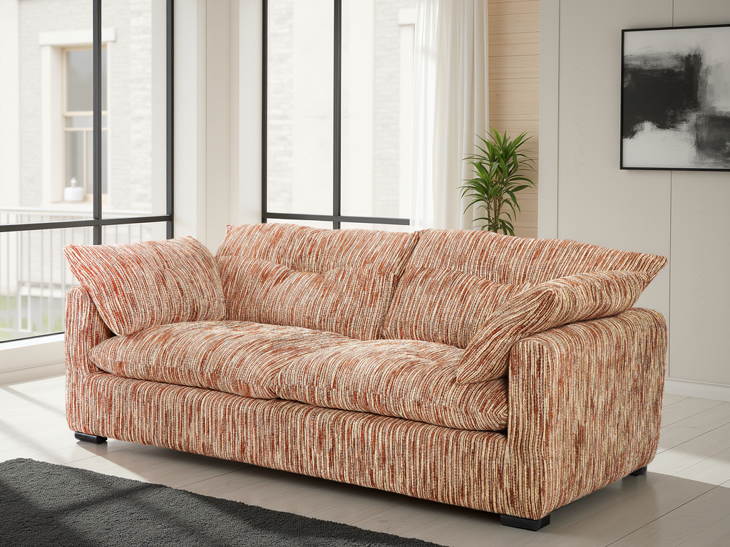 Quetta Sofa Rust/Beige 3 Seater