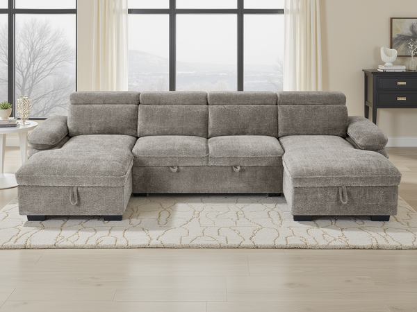 Hudson Sofabed Grey U Shape Corner