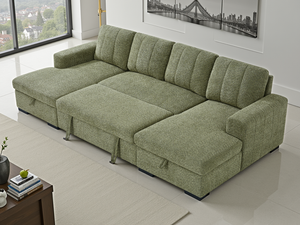 Como Sofabed Green U Shape Corner