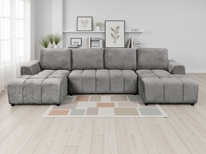 Shanghai Luxury Grey U Shape Corner Sofabed