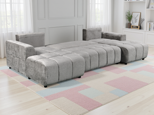Shanghai Luxury Grey U Shape Corner Sofabed