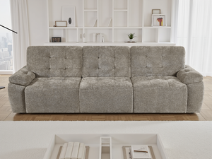 Dallas Electric Sofabed Mushroom 3 Seater