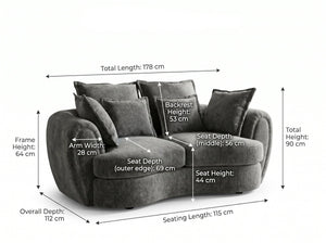 Dorchester Sofa Grey 2 Seater