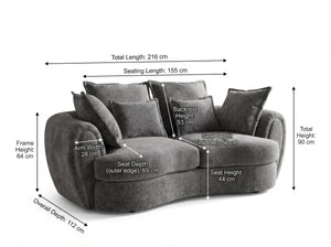 Dorchester Sofa Grey 3 Seater