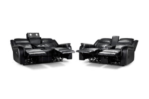 Galaxy Tech Electric Recliner Sofa Black 3+2 Set