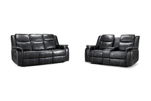 Galaxy Tech Electric Recliner Sofa Black 3+2 Set