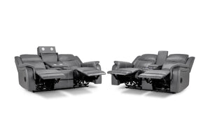 Galaxy Tech Electric Recliner Sofa Grey 3+2 Set