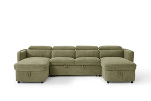 Capri Sofabed Green U Shape Corner