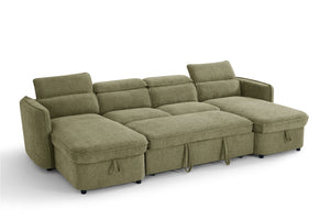 Capri Sofabed Green U Shape Corner