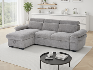 Hudson Sofabed Grey Universal Corner