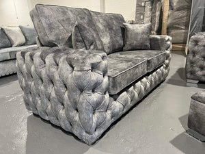 3+2 Royale Ashton Sofa (Silver Marble Fabric)