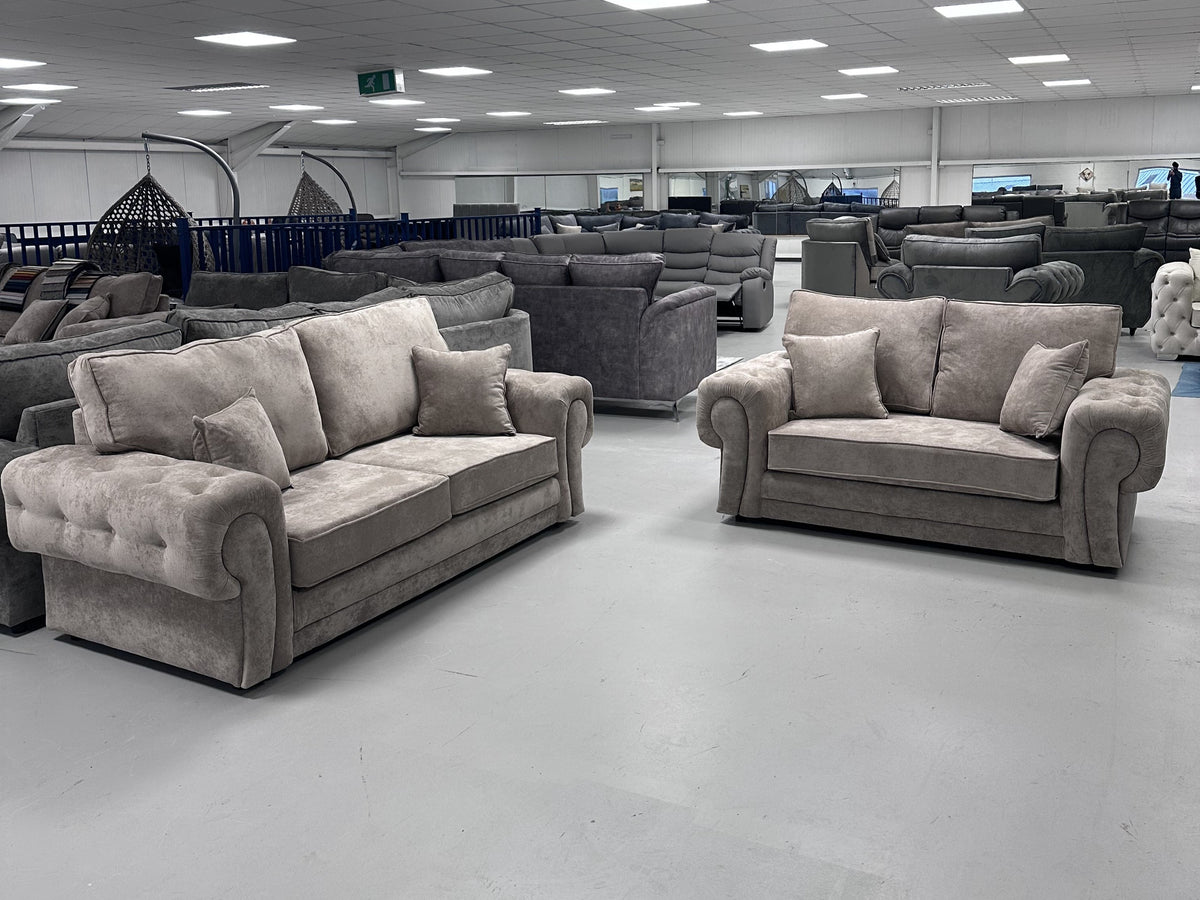 3+2 Vegas Sofa Set - Mink Kensington Fabric