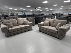3+2 Vegas Sofa Set - Mink Kensington Fabric