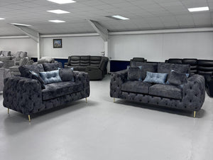 3+2 Ashton Chesterfield Sofa - Shakespeare Lead Fabric