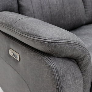 Leon Electric Recliner Sofa Grey 3 Seater