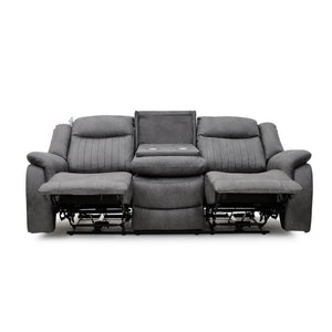 Leon Electric Recliner Sofa Grey 3 Seater