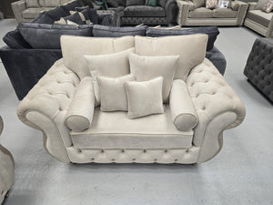 3+2 Royale Rio Chesterfield Sofa (Cream Plush Velvet)