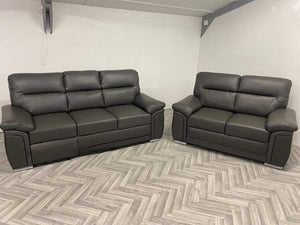 3+2 Gretel Leather Sofa Set (Grey)