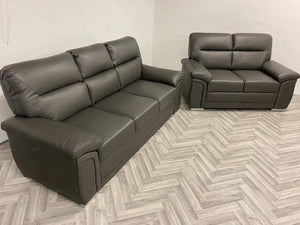 3+2 Gretel Leather Sofa Set (Grey)