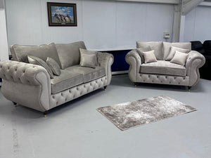 3+2 Royale Rio Chesterfield Sofa (New Coffee Plush)