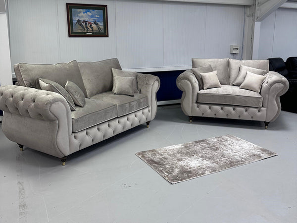 3+2 Royale Rio Chesterfield Sofa (New Coffee Plush)