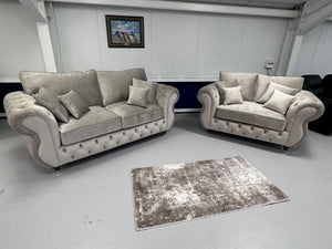 3+2 Royale Rio Chesterfield Sofa (New Coffee Plush)