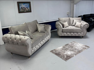 3+2 Royale Rio Chesterfield Sofa (New Coffee Plush)