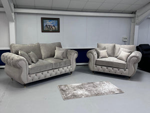 3+2 Royale Rio Chesterfield Sofa (New Coffee Plush)