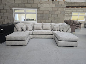 Belgravia U-Shape Sofa - Truffle Alaska Fabric