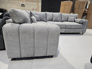 Milano Corner Sofa -  Grey Boucle Fabric