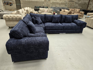 Vegas Corner Sofa - Midnight Alaska Fabric