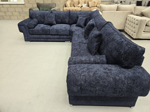 Vegas Corner Sofa - Midnight Alaska Fabric