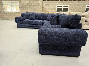 Vegas Corner Sofa - Midnight Alaska Fabric