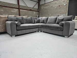 Milano Corner Sofa - Asphalt Plush Fabric