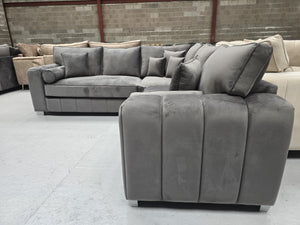 Milano Corner Sofa - Asphalt Plush Fabric