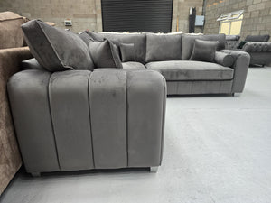 Milano Corner Sofa - Asphalt Plush Fabric