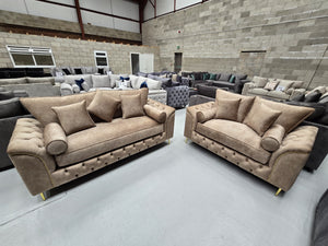 3+2 Malibu Sofa Set -  Dapple Caramel Fabric