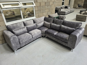 Cosmo Corner Sofa -  Platinum Marble Fabric