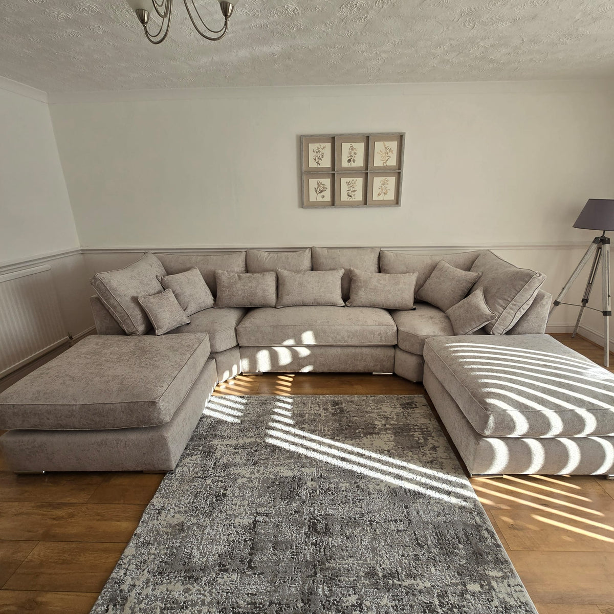 Belgravia U-Shape Sofa – Truffle Alaska Fabric